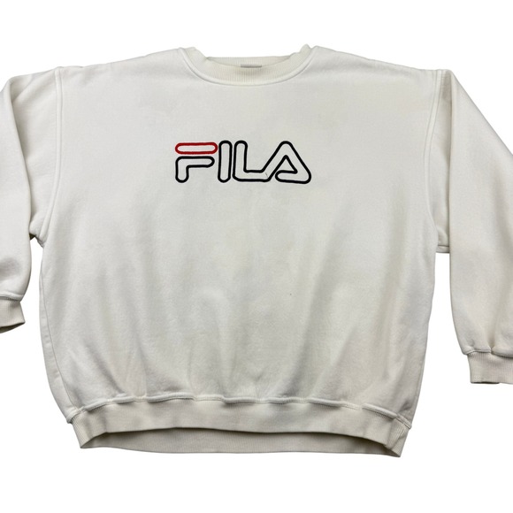 VTG 90's Fila Sweatshirt‎ Embroidered Logo Crew Neck Casual 2XL Made in Canada - Picture 1 of 11